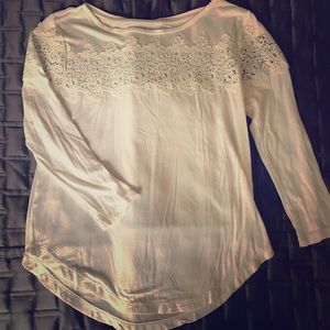 3/4 sleeve cream Ann Taylor Loft shirt